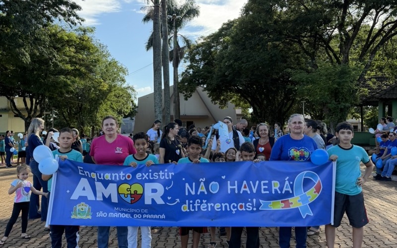 Unidos pela inclusão: Passeata Abril Azul mobiliza São Manoel do Paraná na conscientização sobre o TEA
